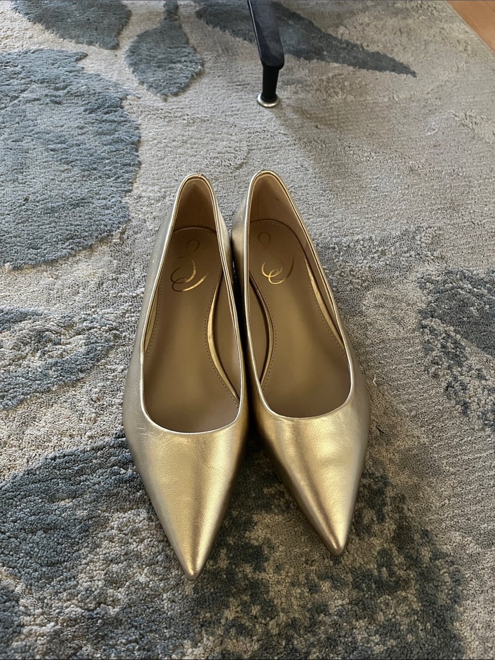 Sam Edelman Metallic Gold Pointed Toe Flats